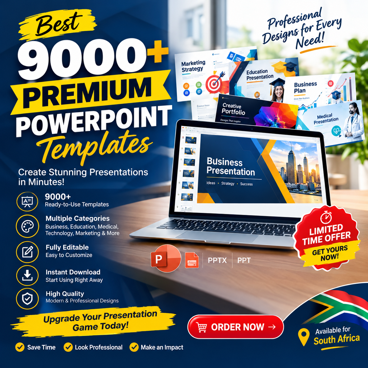 Premium PowerPoint Templates Offer Best 9000+ Premium PowerPoint Templates (SA) - Image 1